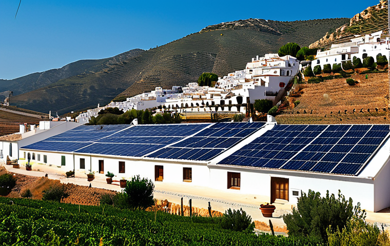 그린테크 및 환경 기업 - Solar Panel Transformation**
"A scenic view of a rural village in Andalusia, Spain, showcasing mode...