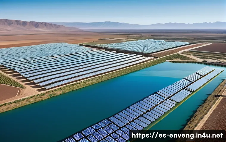 환경공학 연구 동향 - **Prompt 1: Futuristic Water Abundance in Arid Regions**
    "A vibrant, optimistic panoramic view o...