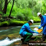 Home 21 환경과학과 환경공학의 차이점 - A detailed scene of environmental scientists conducting field research in a lush, diverse forest in ...
