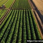 Home 22 토양 복원 기술 - A vibrant agricultural field in a semi-arid region of Spain, showcasing healthy maize and tomato pla...