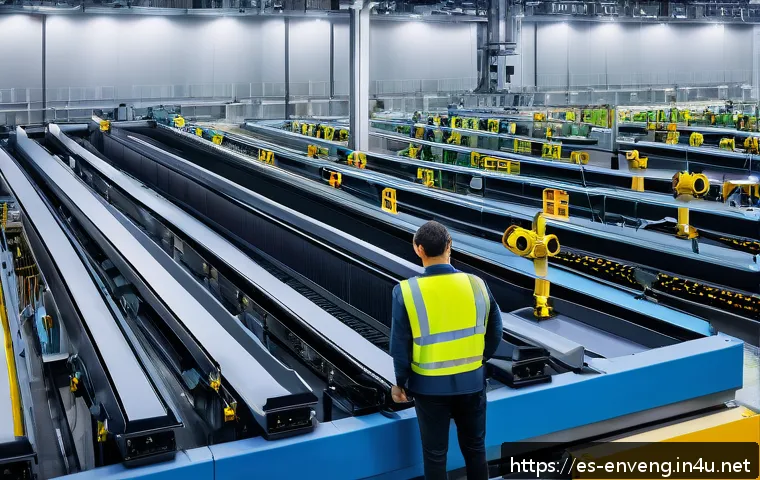 재활용 및 자원 순환 기술 - A high-tech waste sorting facility in Madrid, Spain, featuring advanced AI-powered automatic classif...